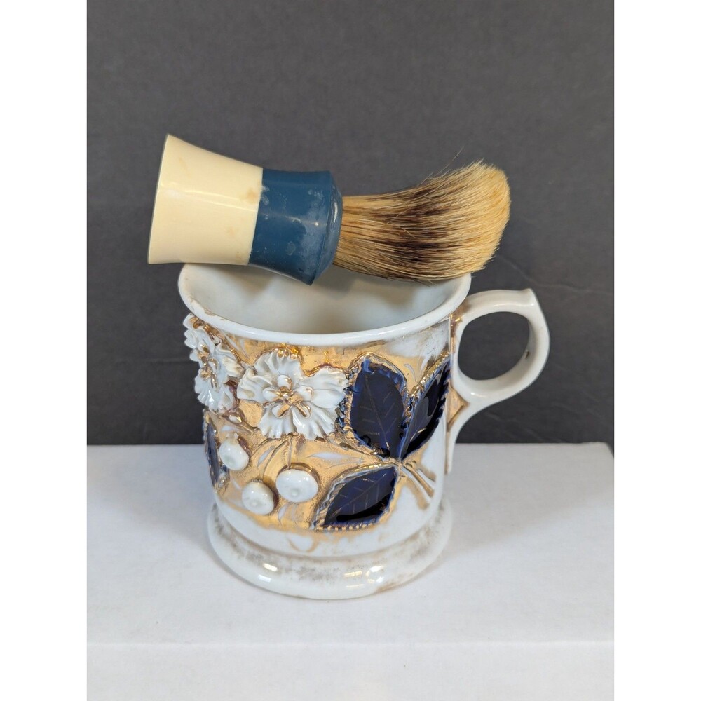 Antique Porcelain Germany Shaving Mug, Ever-Ready Brush 3 3/4"